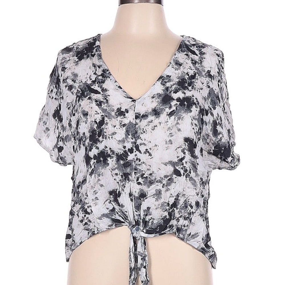 Black and White Tie-Dye Women's Top